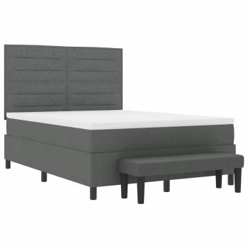 Boxspringbett mit Matratze & Bank Dunkelgrau 160x200 cm Stoff