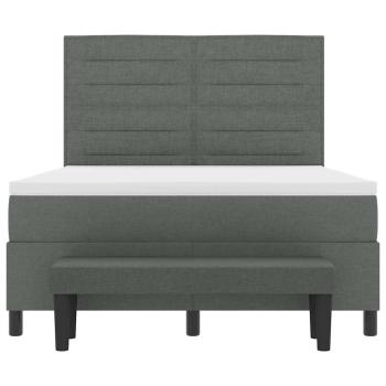 Boxspringbett mit Matratze & Bank Dunkelgrau 160x200 cm Stoff