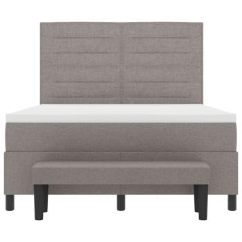 Boxspringbett mit Matratze & Bank Taupe 160x200 cm Stoff