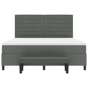 Boxspringbett mit Matratze und Bank Dunkelgrau 180x200 cm Stoff