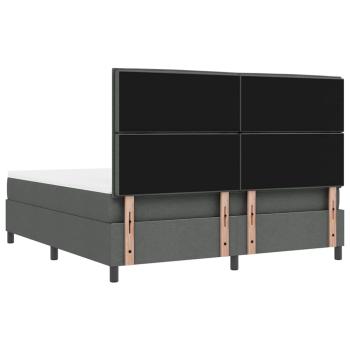 Boxspringbett mit Matratze und Bank Dunkelgrau 180x200 cm Stoff