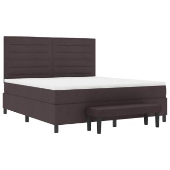Boxspringbett mit Matratze & Bank Dunkelbraun 180x200 cm Stoff