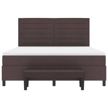 Boxspringbett mit Matratze & Bank Dunkelbraun 180x200 cm Stoff