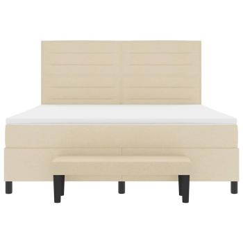 Boxspringbett mit Matratze & Bank Creme 180x200 cm Stoff