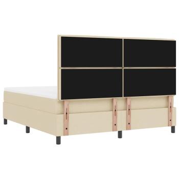 Boxspringbett mit Matratze & Bank Creme 180x200 cm Stoff