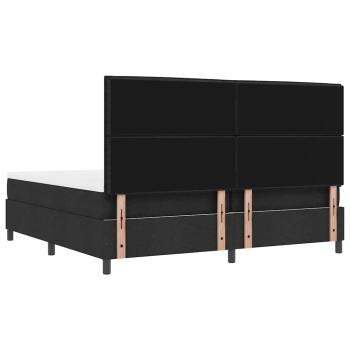 Boxspringbett mit Matratze & Bank Schwarz 200x200 cm Stoff