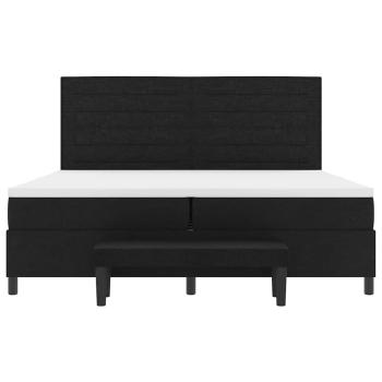 Boxspringbett mit Matratze & Bank Schwarz 200x200 cm Stoff