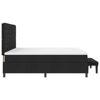 Boxspringbett mit Matratze & Bank Schwarz 200x200 cm Stoff