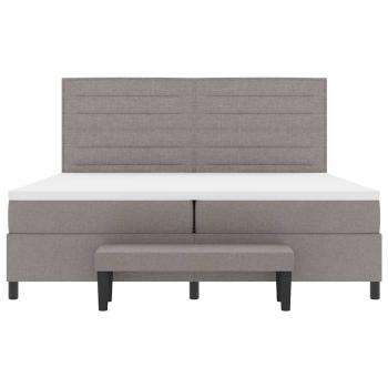 Boxspringbett mit Matratze & Bank Taupe 200x200 cm Stoff
