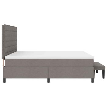 Boxspringbett mit Matratze & Bank Taupe 200x200 cm Stoff