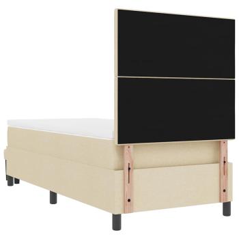 Boxspringbett mit Matratze & Bank Creme 90x200 cm Stoff