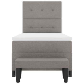 Boxspringbett mit Matratze & Bank Taupe 100x200 cm Stoff