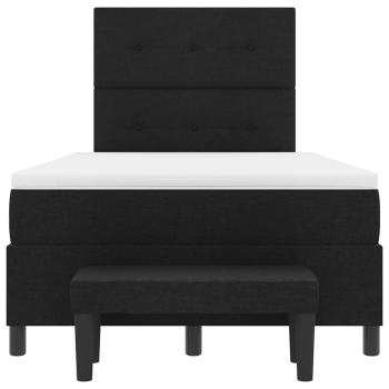 Boxspringbett mit Matratze & Bank Schwarz 120x200 cm Stoff