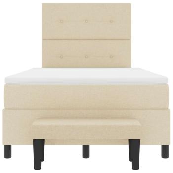 Boxspringbett mit Matratze & Bank Creme 120x200 cm Stoff