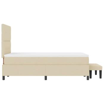 Boxspringbett mit Matratze & Bank Creme 120x200 cm Stoff