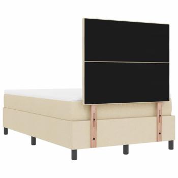 Boxspringbett mit Matratze & Bank Creme 120x200 cm Stoff