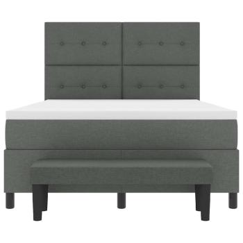 Boxspringbett mit Kissen Dunkelgrau 140 x 190 cm Stoff
