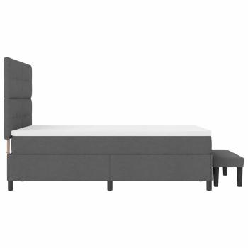 Boxspringbett mit Kissen Dunkelgrau 140 x 190 cm Stoff