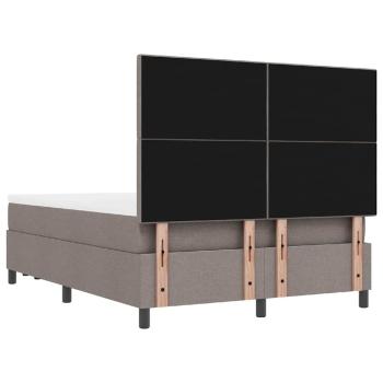Boxspringbett mit Matratze & Bank Taupe 140x190 cm Stoff