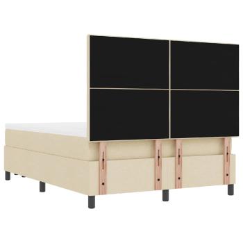Boxspringbett mit Matratze & Bank Creme 140x190 cm Stoff