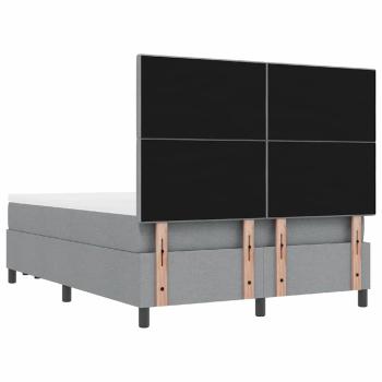 Boxspringbett mit Matratze & Bank Hellgrau 140x200 cm Stoff