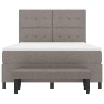 Boxspringbett mit Matratze & Bank Taupe 160x200 cm Stoff
