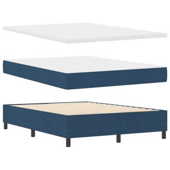 Boxspringbett mit Kopfteil Blau 160 x 200 cm Stoff