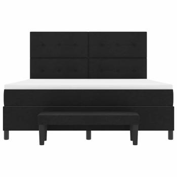 Boxspringbett mit Matratze & Bank Schwarz 180x200 cm Stoff