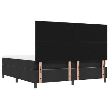 Boxspringbett mit Matratze & Bank Schwarz 180x200 cm Stoff