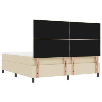 Boxspringbett mit Matratze & Bank Creme 180x200 cm Stoff
