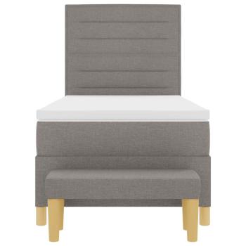 ARDEBO.de - Boxspringbett mit Matratze & Bank Taupe 90x200 cm Stoff