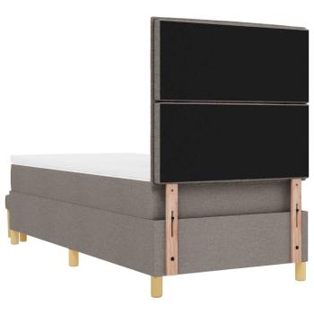 Boxspringbett mit Matratze & Bank Taupe 90x200 cm Stoff