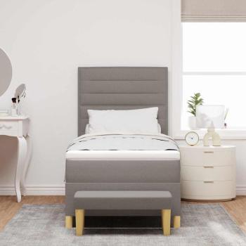 Boxspringbett mit Matratze & Bank Taupe 90x200 cm Stoff