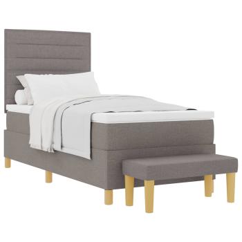 Boxspringbett mit Matratze & Bank Taupe 90x200 cm Stoff