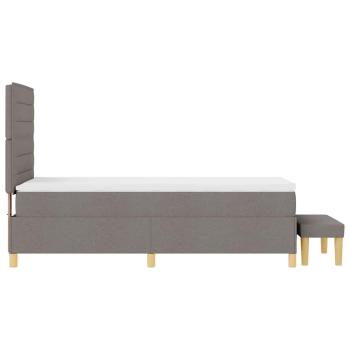 Boxspringbett mit Matratze & Bank Taupe 100x200 cm Stoff