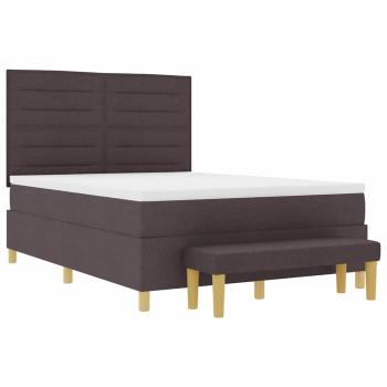 Boxspringbett mit Matratze & Bank Dunkelbraun 140x200 cm Stoff