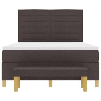Boxspringbett mit Matratze & Bank Dunkelbraun 140x200 cm Stoff