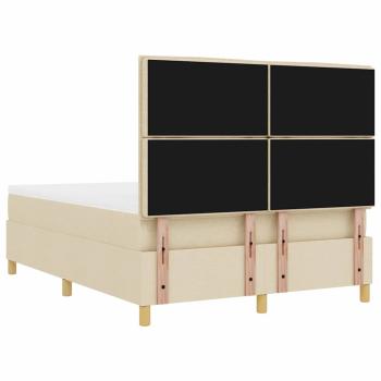 Boxspringbett mit Matratze & Bank Creme 140x200 cm Stoff