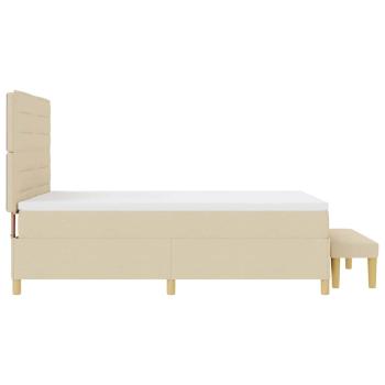 Boxspringbett mit Matratze & Bank Creme 140x200 cm Stoff