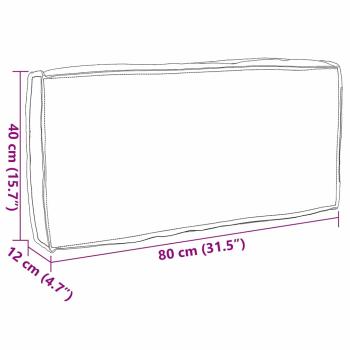 Palletkissen für Rückenlehne Grau 80x40x12 cm Oxford-Stoff
