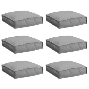 Pallet Kissen für Sitz 6 Teile Grau 40x40x8 cm Oxford Stoff