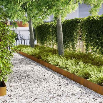 ARDEBO.de - Rasenbegrenzungen 20 Stk 100x0.5x20 cm Verwitterter Stahl