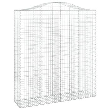 Gabionen mit Hochbogen 9 Stk. 200x50x220/240cm Verzinktes Eisen