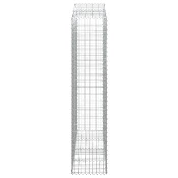 Gabionen mit Hochbogen 9 Stk. 200x50x220/240cm Verzinktes Eisen