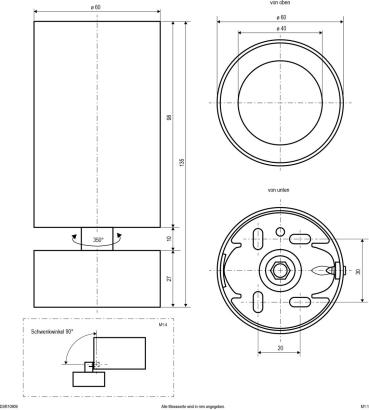 EVN Deckenanbau, rund, dreh-/schwenkbar, schwarz (DSR10909)