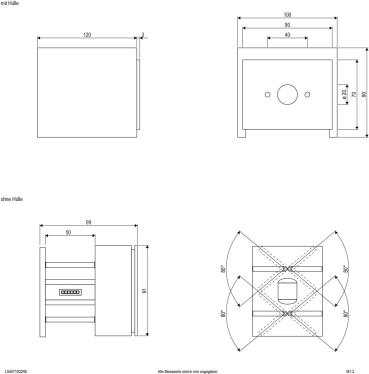 EVN CUBE LED Wandleuchte, 2-flmg. (up + down), IP65, 220-240V, 2x3W, 3000K, 2x200lm, anthrazit (L54071502RE)