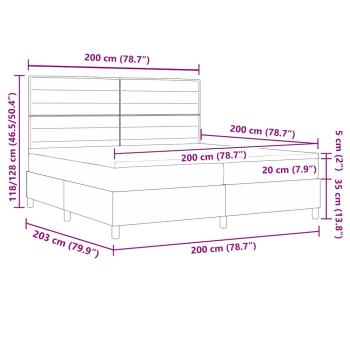 Boxspringbett mit Matratze Hellgrau 200x200 cm Stoff