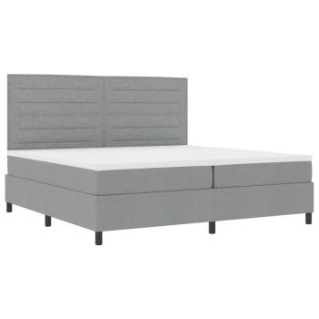 Boxspringbett mit Matratze Hellgrau 200x200 cm Stoff