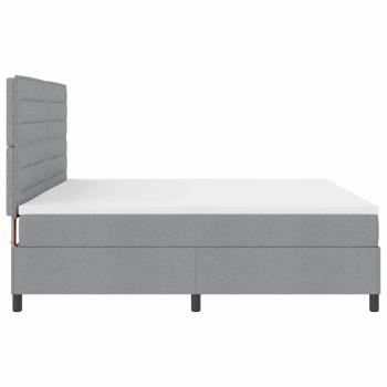 Boxspringbett mit Matratze Hellgrau 200x200 cm Stoff