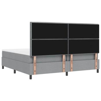 Boxspringbett mit Matratze Hellgrau 200x200 cm Stoff